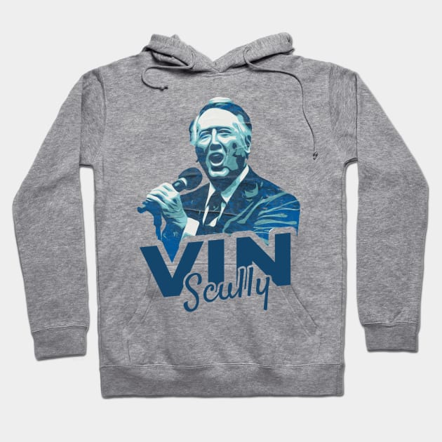 vin scully blue Hoodie by Thermul Bidean